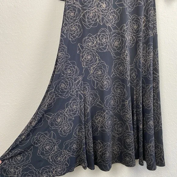 AA Studio Whimsigoth Midi Dress Size 8 Babydoll Fairy Witchy Dark Floral Brown - Picture 7 of 7